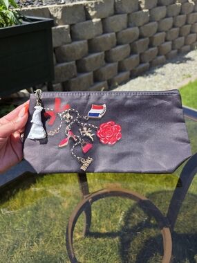 Lancome Paris Makeup Cosmetic Bag Black Paris Charms Eiffel Tower Collectible